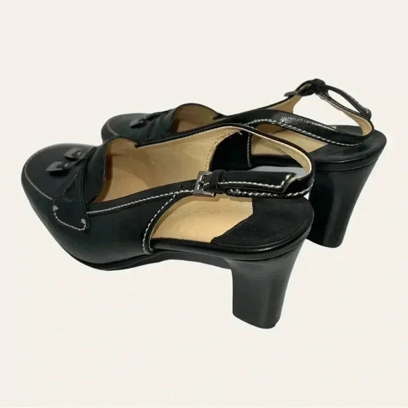 Women’s ANTONIO MELANI HEELS CLOSED TOES TWO TASSELS ON TOP BLACK COLOR SZ 6.5 - Picture 3 of 10